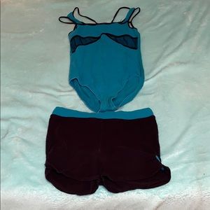 Ballet/gymnastics leotard and spandex